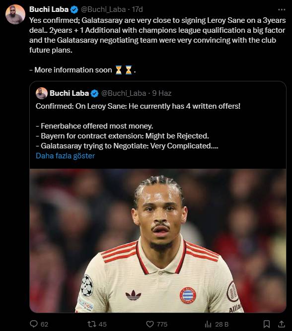 Yıldız futbolcu Leroy Sane 3 yıllık sözleşmeye imza atmaya çok yakın: Fenerbahçe mi, Galatasaray mı? 3